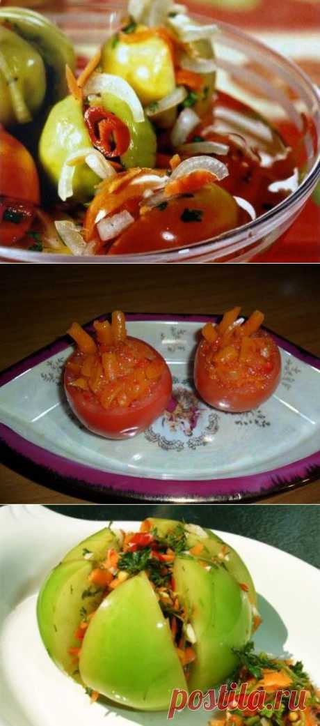 Лучшие засолки: фаршированные помидоры на зиму / Простые рецепты