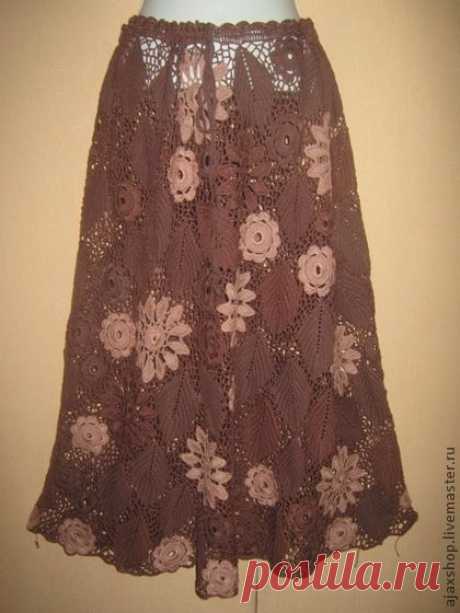 Юбка &quot;Шоколадка&quot; - юбка крючком,ирландское кружево,ажурная юбка,юбка,кружевная юбка