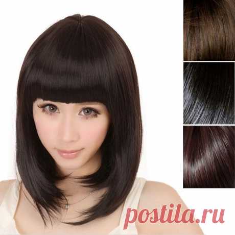 wig display Picture - More Detailed Picture about Delicate Newest Fashion Women Ladies Pro Salon Short Straight Full Bangs Hair Cosplay Wig Dark Brown/Light Brown/Black Picture in Synthetic Wigs from NorthStars | Aliexpress.com | Alibaba Group