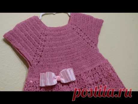 Vestido Rosa Elegante Crochet parte 1 de 3