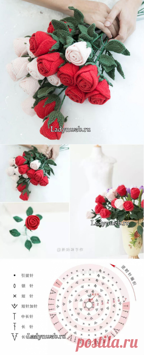 Розы крючком: схемы | Ladynweb.ru