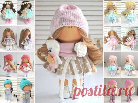 Girl birthday present doll handmade, Unique and amazing doll gift idea, Beautiful and vivid nursery decor interior doll by master Maria L Hello, dear visitors!  This is handmade textile doll created by Master Maria L (Kazan, Russia). Doll can be made by Order. Doll is 25 cm (9.8 inch) tall.  All dolls on the photo are made by master Maria L. You can see all dolls by Maria L by search in our shop: