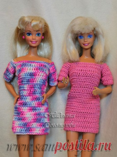 Вязаное платье для куклы Барби | Самошвейка - сайт о шитье и рукоделии