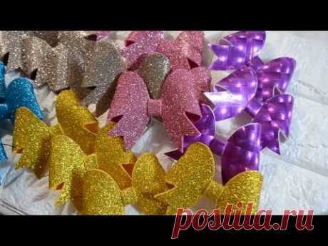 Бантики на елочку/🎀 БАНТИКИ по шаблону 🎀 МК/ DIY Christmas Glitter Bows