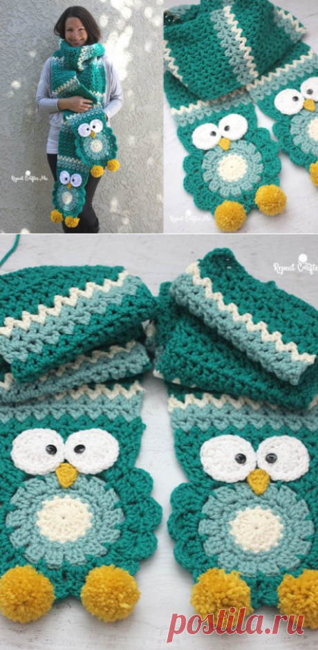 crochet owl super scarf