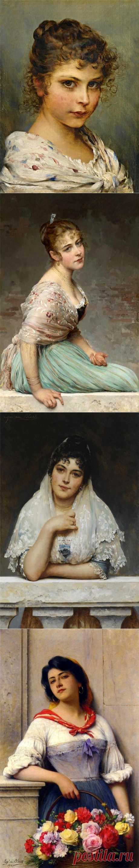 Eugene von Blaas .Женские портреты.
