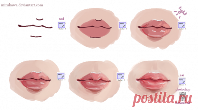 lips tutorial by mirukawa on DeviantArt