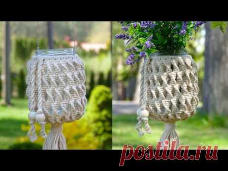 DIY Hanging Macrame Jar | Garden Party Decor | Plant Hanging &amp; Lighting Ideas