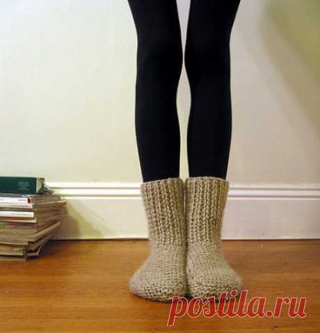 Вязание теплых женских носков на 2 (двух) спицах: схема с описанием
