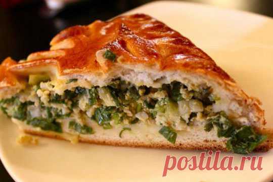 Заливной пирог с зелёным луком и яйцом Хозяйка.ru