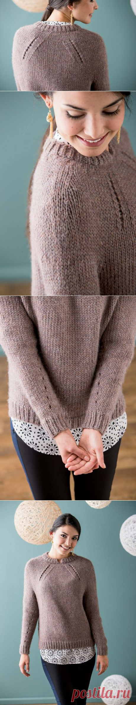 Пуловер Shifted Eyelet Yoke, Knit Purl, осень-зима (fall/winter) 2014