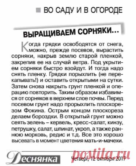Борьба с сорняками