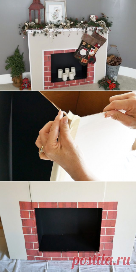 How to Make a Cardboard Christmas Fireplace (with Pictures) | eHow