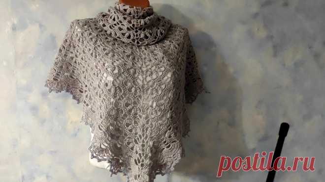 Ажурная шаль крючком. Подробный видео МК для начинающих. / knittingideas.ru
