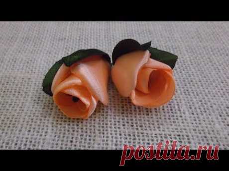 D.I.Y. Satin Ribbon Rose / Peony Flower Bud - YouTube