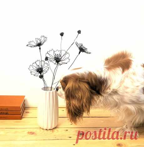Букет из пяти цветов из проволоки иглы/ Декоративные изделия из проволоки/ Украшения для дома из проволоки/ 3D цветы - Etsy Молдавия