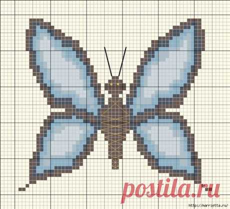 Схема вышивки бабочки для миниатюрного панно