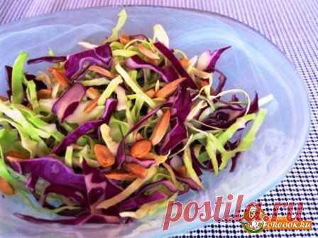 Постный салат из двух видов капусты