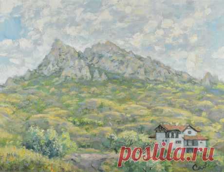 Landscape Nature Original Art House Moun, Painting by Natalya Savenkova | Artmajeur Buy art from Natalya Savenkova (Free Shipping, Secured direct purchase): Painting titled "Landscape Nature Original Art House Mount Koktebel"