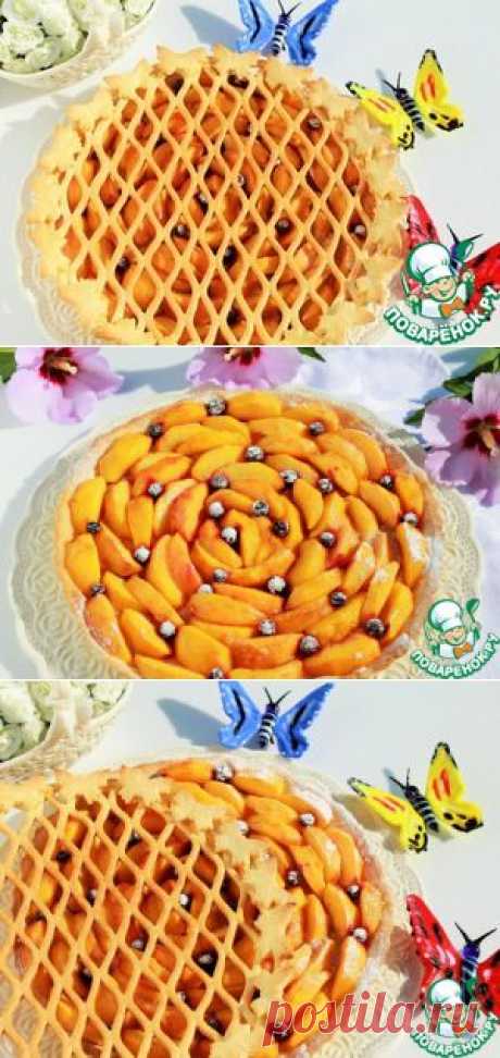 Персиковый пирог с бабочками - кулинарный рецепт