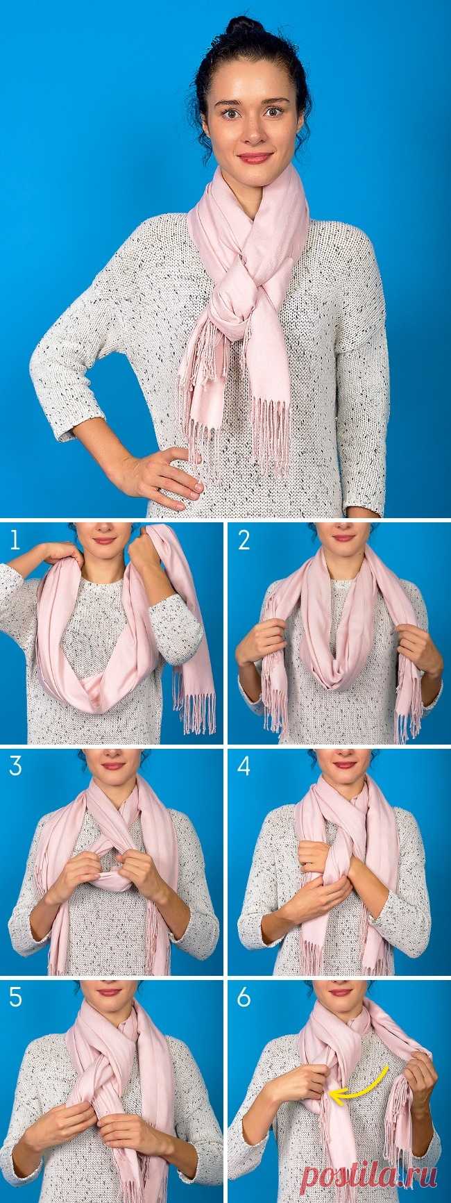 Завязывания шарфа женщине. Повязать шарф. Как красиво завязать шарф. Способы завязывания шарфов. Красиво повязать палантин на шею.