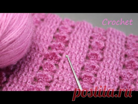 Плотный УЗОР крючком ОЧЕНЬ ПРОСТОЙ В ВЯЗАНИИ для начинающих  EASY Pattern Crochet for beginners