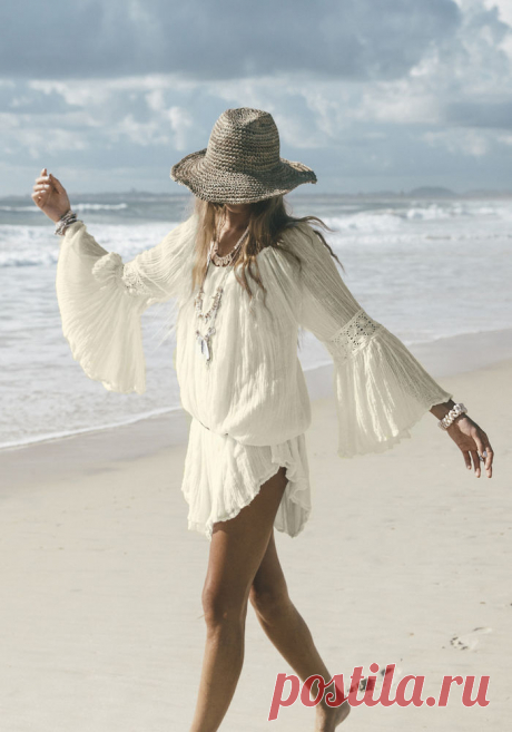 Белое бохо, или Шикарная одежда для королевы летнего пляжа | Журнал Ярмарки Мастеров