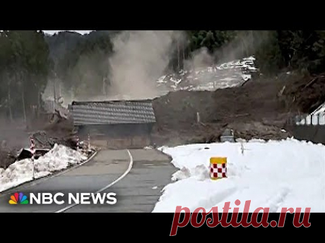 Video shows dramatic landslide during deadly Japanese earthquake
