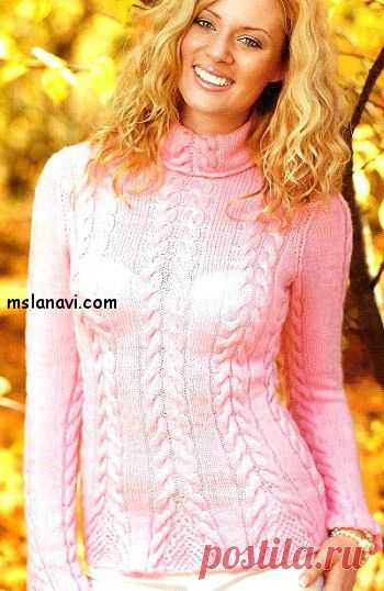 Вязаный пуловер с ажурными вставками | Ms Lana Vi