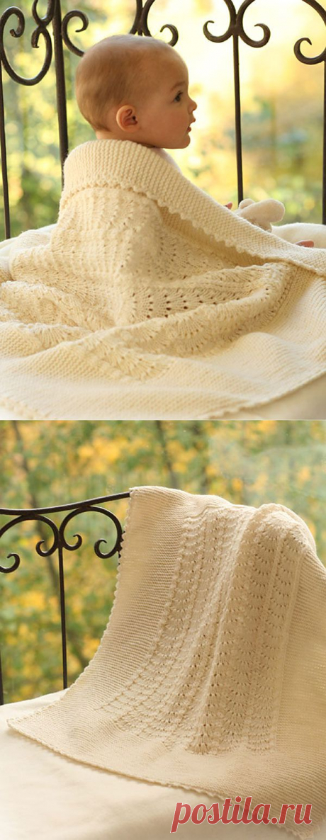 Детское одеяло от Drops Design вязаное спицами и крючком | Strikky.ru