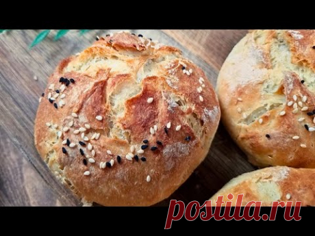 Хлеб с хрустящей корочкой без замеса 🍞 Испеките простой и вкусный хлеб этим простым способом 👌