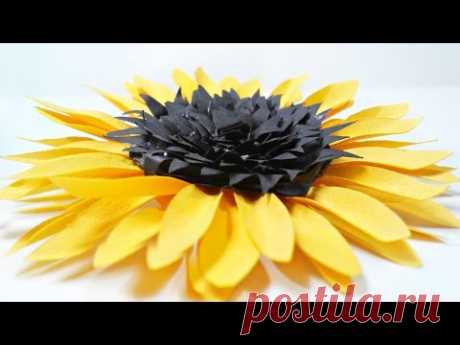 DIY paper Sunflower flower for wall backdrop decoration arts and crafts paper flowers easy for kids