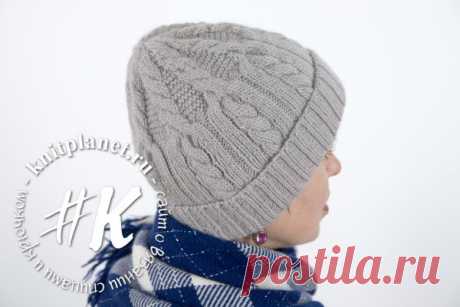 Планета Вязания | Женская шапка спицами Stella. Мастер-класс по вязанию, в том числе видео.