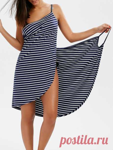 Open Back Striped Cover-ups Dress Cheap Fashion online retailer providing customers trendy and stylish clothing including different categories such as dresses, tops, swimwear.