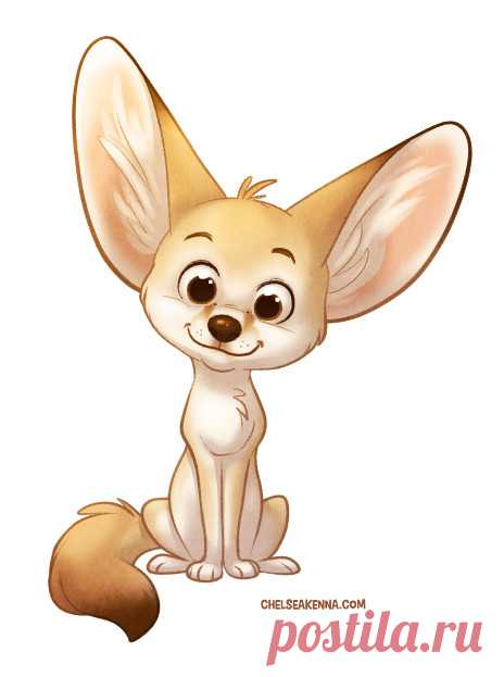 Fennec Fox, Chelsea Kenna I'm doing a new round of stickers and charms this year, and this little guy is going to be one of them!