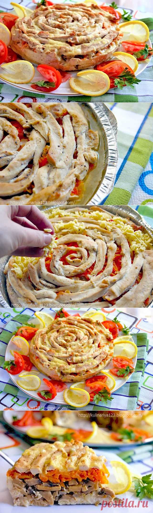 МЯСНОЙ ПИРОГ-ЗАПЕКАНКА "ЧАЙНАЯ РОЗА".