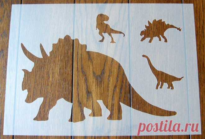 Triceratops Dinosaur Stencil Mask Reusable PP Sheet for Arts & | Etsy