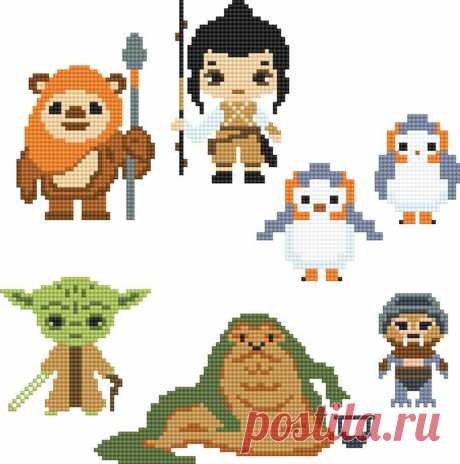 Star Wars fan art Cross Stitch pattern Set Inspired by Yoda | Etsy
