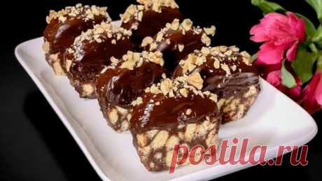 Шоколадный десерт из печенья и орехов без выпечки! | Великолепные десерты | Дзен