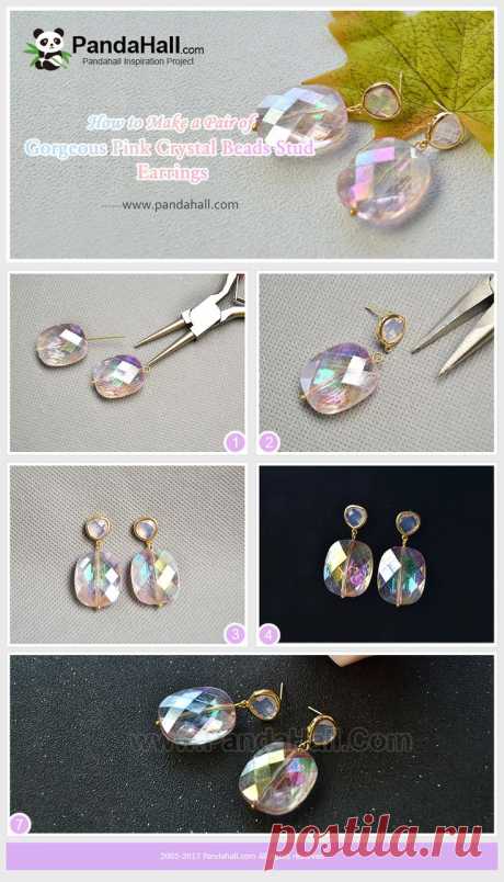 #PandaHall Inspiration Project----Gorgeous #Pink #CrystalBeads #StudEarrings #freetutorial #howto #earringsdiy  #jewelrymaking  PandaHall Beads App, download here&gt;&gt;&gt;goo.gl/RAEuuP Free Coupons: PHENPIN5 (Save $5 for $70+) PHENPIN7(Save $7 for $100+) PandaHall Spring Promotion: UP TO 75% OFF, free Shipping over $349 from Feb.27-Mar.20,2018. Check here&gt;&gt;&gt;goo.gl/YG9LPa