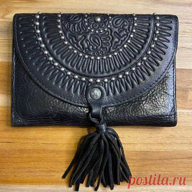 Patricia Nash Designs Colli Tassel & Silver Wallet Black Leather Wristlet Listed By Seasons - Tradesy