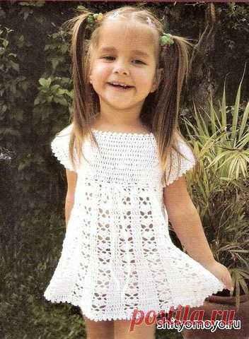 Простое платье крючком для девочки 2 лет (Вязание крючком) | Журнал Вдохновение Рукодельницы