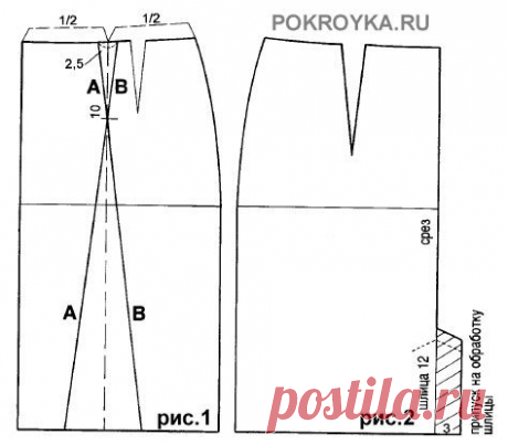 Выкройка юбки с двумя встречными складками «ножницы» | pokroyka.ru-уроки кроя и шитья