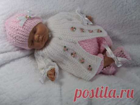 HAND KNITTED 4 ROMPER SET TO FIT 18" REBORN NEWBORN BABY GIRL DOLL | eBay