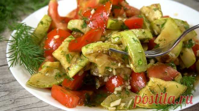 Маринованный салат из кабачков с помидорами | Готовим с Калниной Натальей | Дзен
