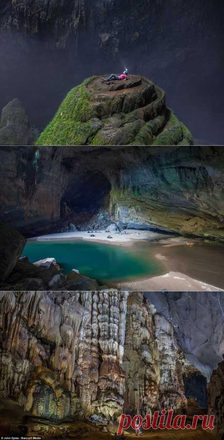 Потрясающие виды внутри крупнейшей пещеры в мире.