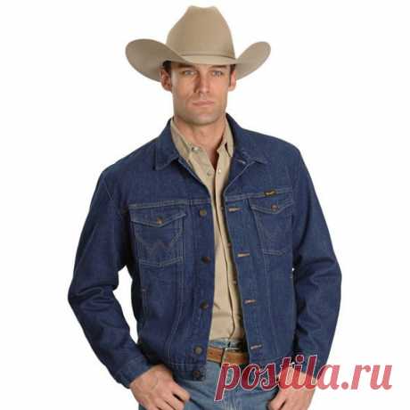 Плотная мужская джинсовая куртка из не варенной джинсы Wrangler Unlined Rugged Denim от www.MachoShop.ru