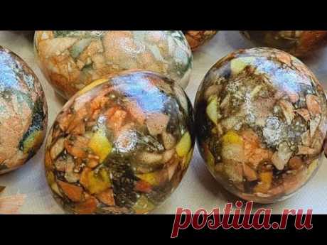 Мраморные Пасхальные Яйца. Как быстро и оригинально покрасить яйца на Пасху. Marble eggs for Easter.