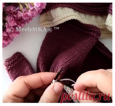 Декорируем вязаное изделие шнуром I-cord (видео)