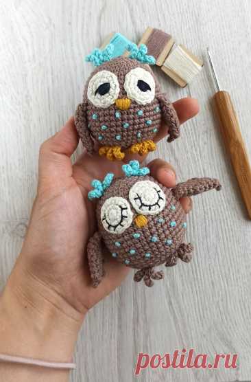 PDF Совёнок крючком. FREE crochet pattern; Аmigurumi toy patterns. Амигуруми схемы и описания на русском. Вязаные игрушки и поделки своими руками #amimore - сова, совушка, маленький совёнок, птица, птичка.